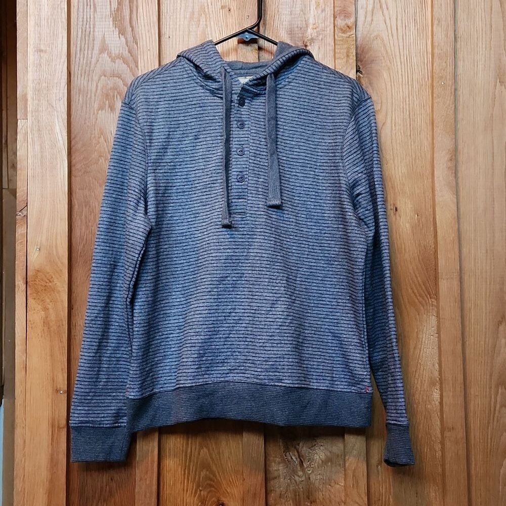 Jachs NY Casual Streetwear Lightweight Hoodie, Small, Dark Gray & Black Stripes